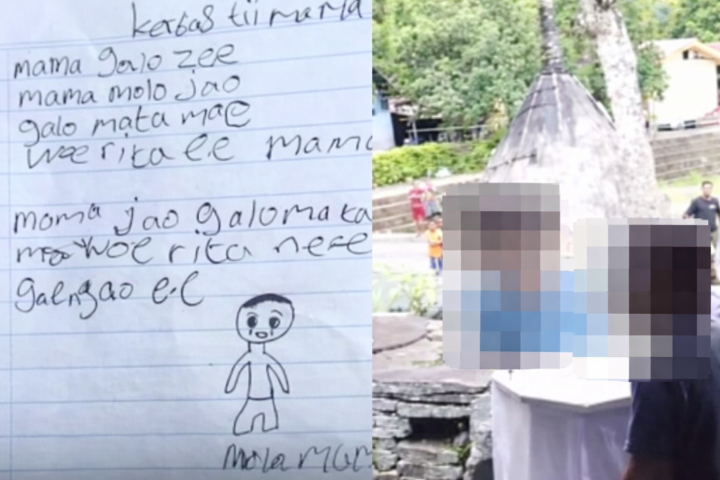 tulisan tangan dan momen pixelated