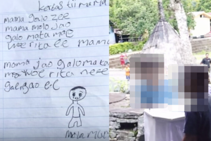 tulisan tangan dan momen pixelated